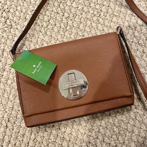 Kate Spade Sally Newburry Lane Brown Leather Crossbody Bag